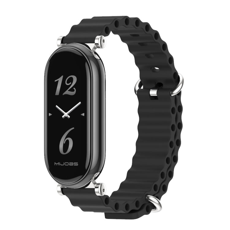 For Xiaomi Smart Band 10 / 9 / 8 Mijobs GT4 Marine Silicone Breathable Watch Band(Black Silver) - free shipping - PMc TechLife - Order now!