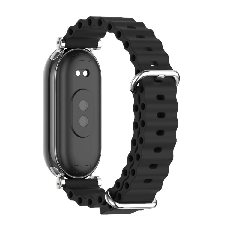 For Xiaomi Smart Band 10 / 9 / 8 Mijobs GT4 Marine Silicone Breathable Watch Band(Black Silver) - free shipping - PMc TechLife - Order now!