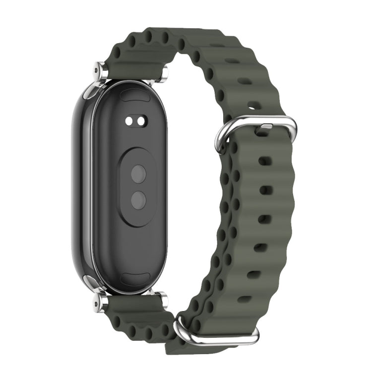 For Xiaomi Smart Band 10 / 9 / 8 Mijobs GT4 Marine Silicone Breathable Watch Band(Khaki Green Silver) - free shipping - PMc TechLife - Order now!