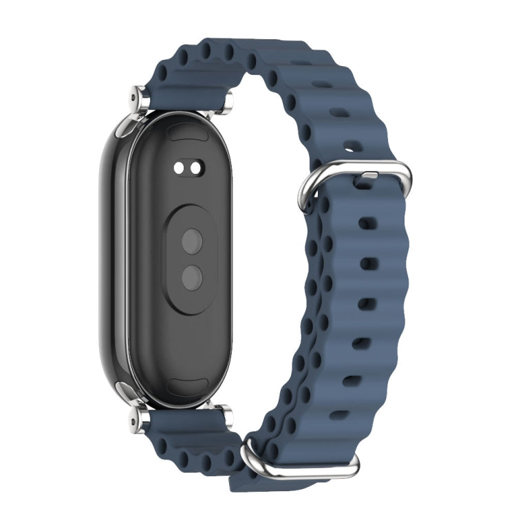 For Xiaomi Smart Band 10 / 9 / 8 Mijobs GT4 Marine Silicone Breathable Watch Band(Dark Blue Silver) - free shipping - PMc TechLife - Order now!