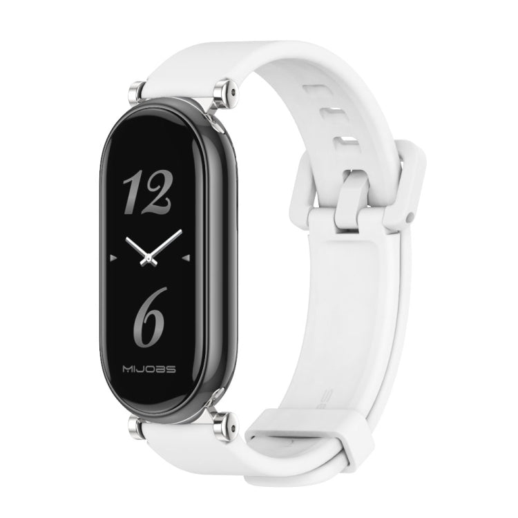 For Xiaomi Smart Band 10 / 9 / 8 Mijobs GT4 Silicone Breathable Watch Band(White Silver) - free shipping - PMc TechLife - Order now!