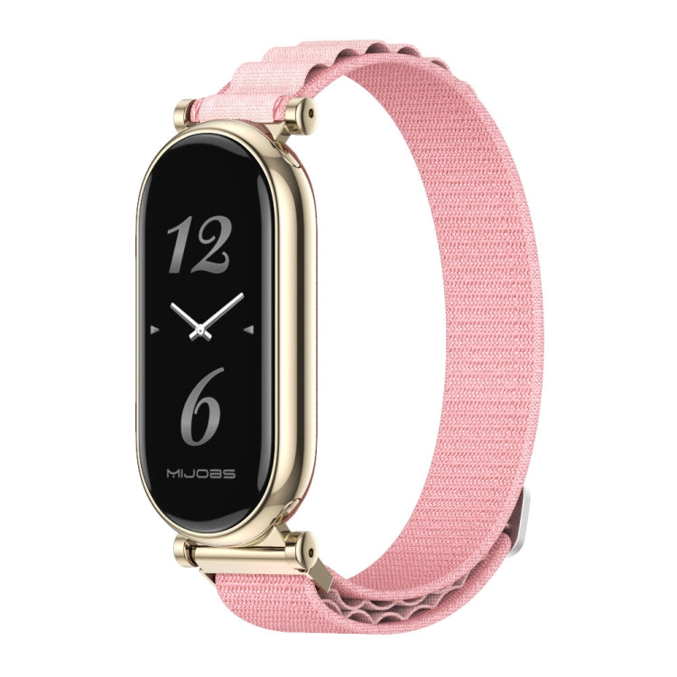 For Xiaomi Mi Band 8 / 9 / 9 NFC Mijobs GT4 Nylon Breathable Watch Band(Pink Light Gold) - Watch Bands by MIJOBS | Online Shopping South Africa | PMC TechLife | Buy Now Pay Later Mobicred