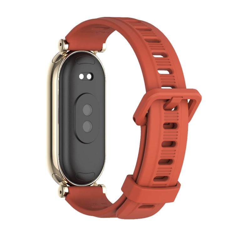 For Xiaomi Smart Band 10 / 9 / 8 Mijobs GT4 Flat Hole Silicone Watch Band(Orange Light Gold) - free shipping - PMc TechLife - Order now!