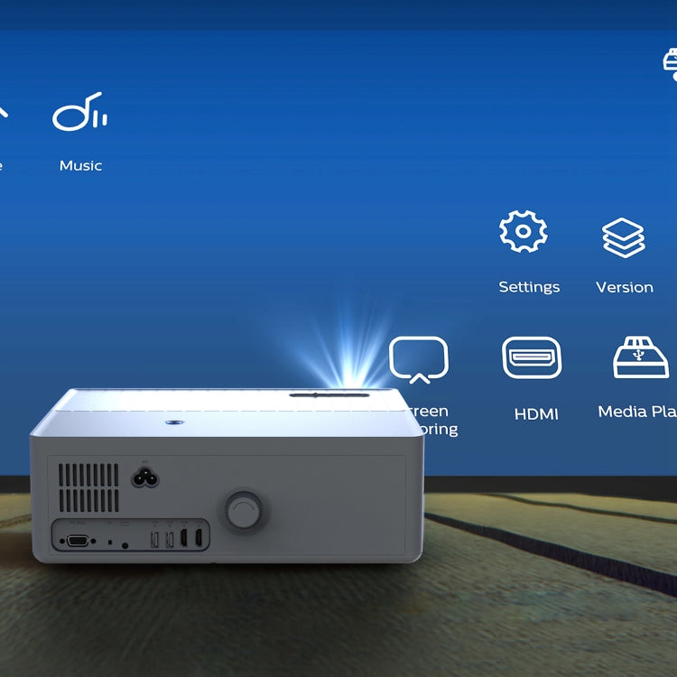 D4000 Android 9.0 1080P HD Home Portable LED Projector(UK Plug) - LED Projector by PMC TechLife | Online Shopping South Africa | PMC TechLife | Buy Now Pay Later Mobicred