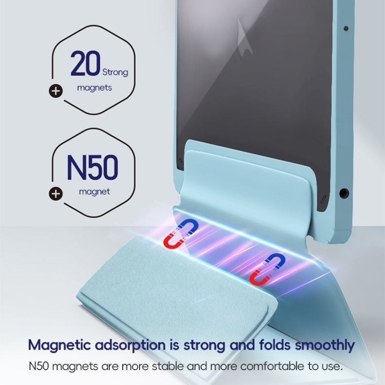 For iPad 10.2 2021/2020/2019 ZGA Tri-Fold Voltage Smart Leather Tablet Case(Ice Blue) - free shipping - PMc TechLife - Order now!