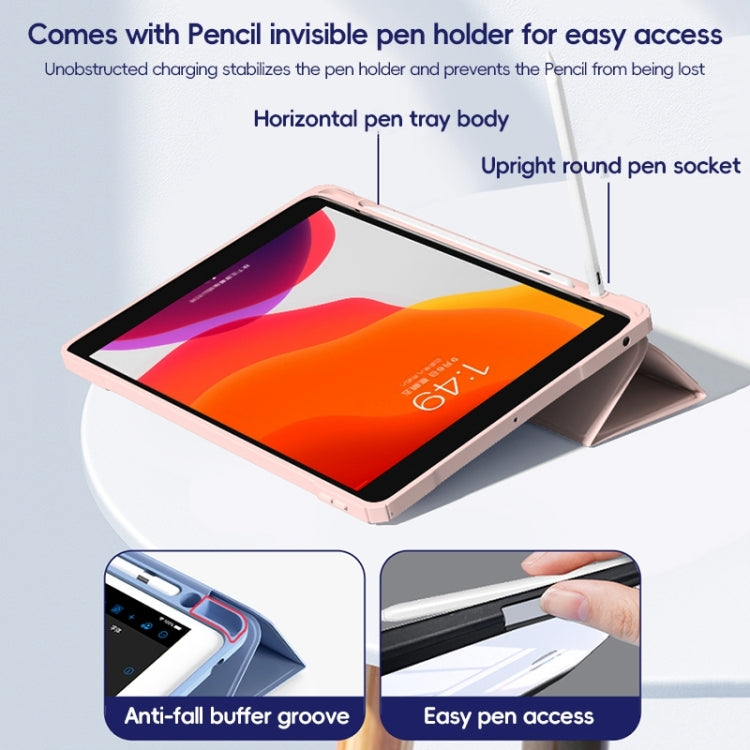 For iPad 10.2 2021/2020/2019 ZGA Tri-Fold Voltage Smart Leather Tablet Case(Ice Blue) - free shipping - PMc TechLife - Order now!