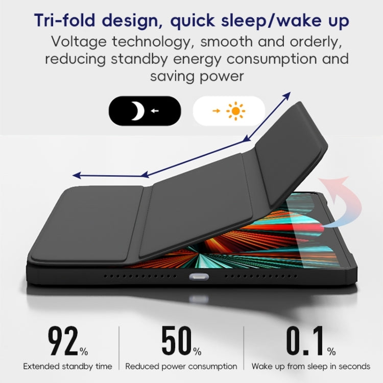 For iPad Pro 11 2022 / 2021 / 2020 ZGA Tri-Fold Voltage Smart Leather Tablet Case(Black) - free shipping - PMc TechLife - Order now!