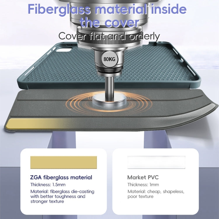 For iPad Pro 12.9 2022/2021/2020 ZGA Tri-Fold Voltage Smart Leather Tablet Case(Grey) - free shipping - PMc TechLife - Order now!