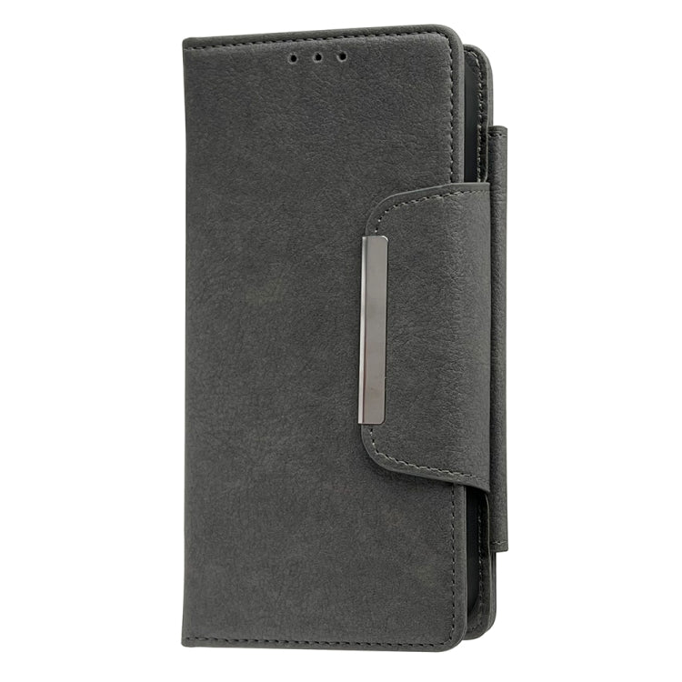 For iPhone 16 Multifunctional 7-Cards Wallet Leather Phone Case(Grey) - iPhone 16 Cases by PMC Jewellery | Online Shopping South Africa | PMC Jewellery | Buy Now Pay Later Mobicred
