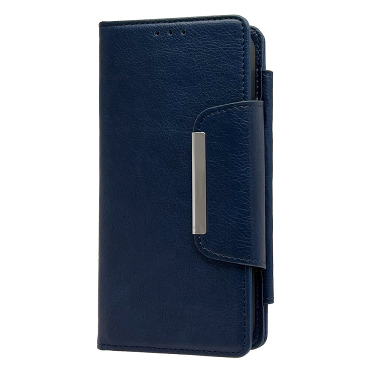 For iPhone 16 Multifunctional 7-Cards Wallet Leather Phone Case(Royal Blue) - iPhone 16 Cases by PMC Jewellery | Online Shopping South Africa | PMC Jewellery | Buy Now Pay Later Mobicred