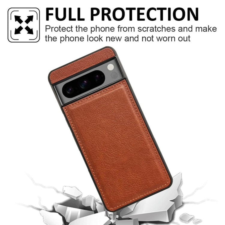 For Google Pixel 9 Pro XL Cowhide Texture Back Cover Phone Case(Brown) - Google Cases by PMC TechLife | Online Shopping South Africa | PMC TechLife | Buy Now Pay Later Mobicred