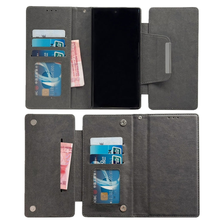 For Google Pixel 8a Multifunctional 7-Card Wallet Leather Phone Case(Grey) - Google Cases by PMC TechLife | Online Shopping South Africa | PMC TechLife | Buy Now Pay Later Mobicred