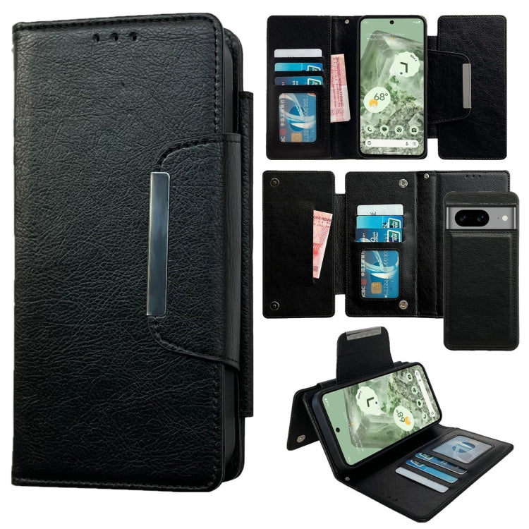 For Google Pixel 7 Multifunctional 7-Card Wallet Leather Phone Case(Black) - Google Cases by PMC TechLife | Online Shopping South Africa | PMC TechLife | Buy Now Pay Later Mobicred
