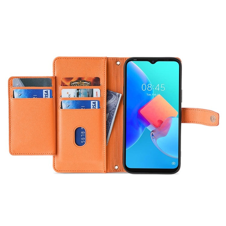 For Motorola Moto G Play 4G 2024 Sheep Texture Cross-body Zipper Wallet Leather Phone Case(Orange) - Motorola Cases by PMC Jewellery | Online Shopping South Africa | PMC Jewellery | Buy Now Pay Later Mobicred