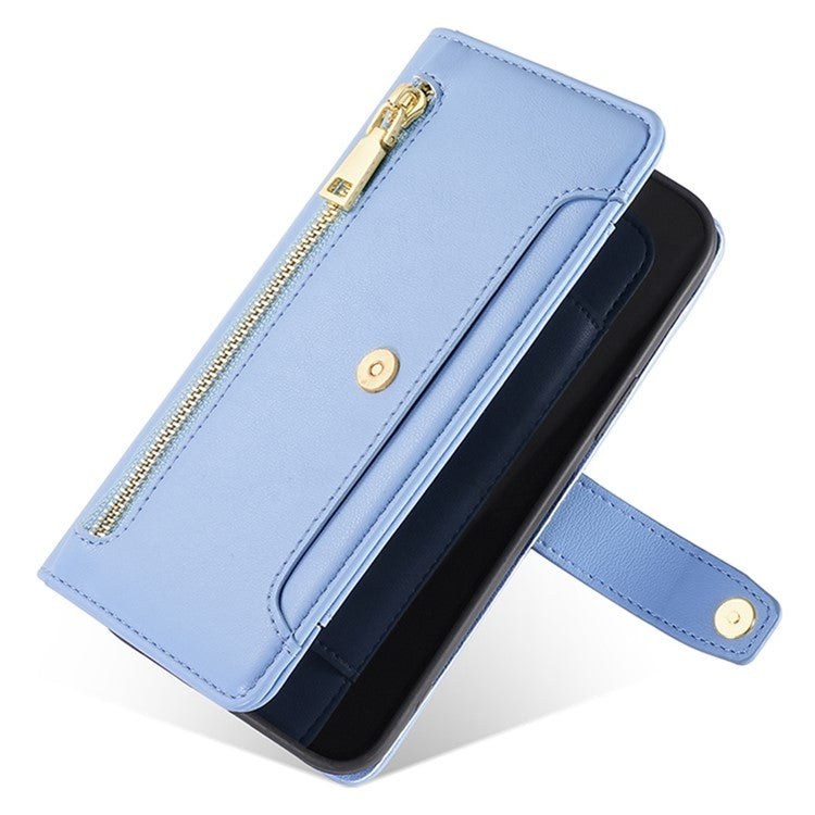 For Motorola Moto G Stylus 5G 2024 Sheep Texture Cross-body Zipper Wallet Leather Phone Case(Blue) - Motorola Cases by PMC TechLife | Online Shopping South Africa | PMC TechLife | Buy Now Pay Later Mobicred