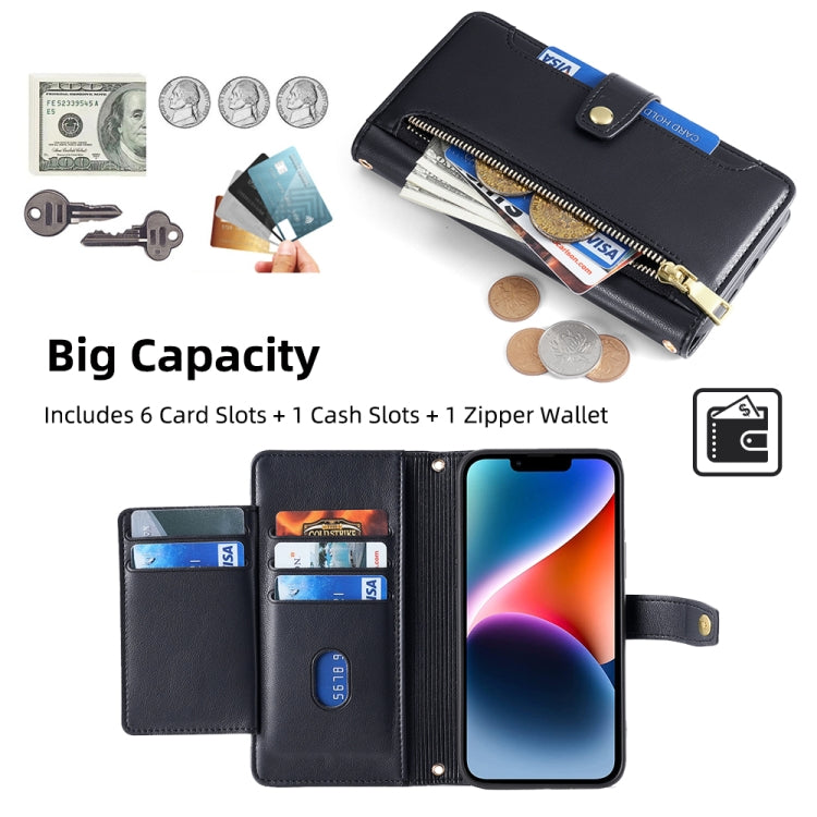 For Motorola Edge 50 Neo 5G Sheep Texture Cross-body Zipper Wallet Leather Phone Case(Black) - Motorola Cases by PMC TechLife | Online Shopping South Africa | PMC TechLife | Buy Now Pay Later Mobicred