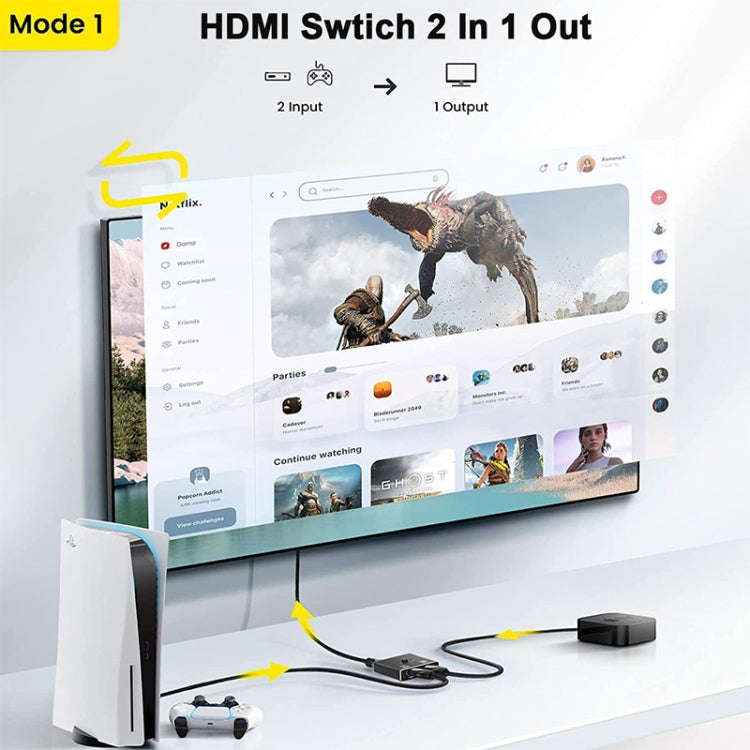 OZ 8K 60Hz 2 in 1 Out Two Ways HDMI Switcher - Switch by PMC TechLife | Online Shopping South Africa | PMC TechLife | Buy Now Pay Later Mobicred