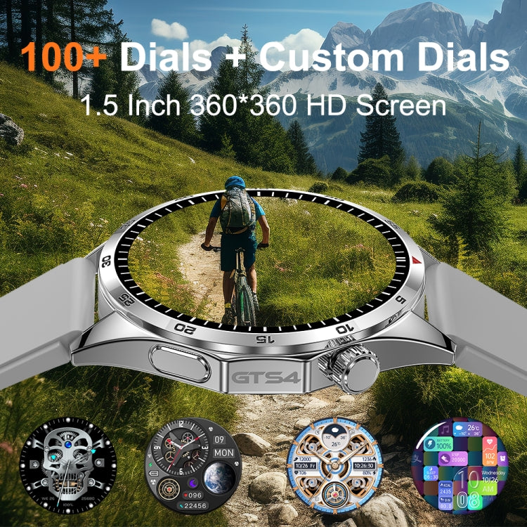 LEMFO GTS4/LT09 1.5 inch IP67 Fitness Wellness Smart Watch Support Bluetooth Call / Sleep / Blood Oxygen / Heart Rate Health Monitor, Silicone Strap(Silver) - Smart Watches by LEMFO | Online Shopping South Africa | PMC TechLife | Buy Now Pay Later Mobicred