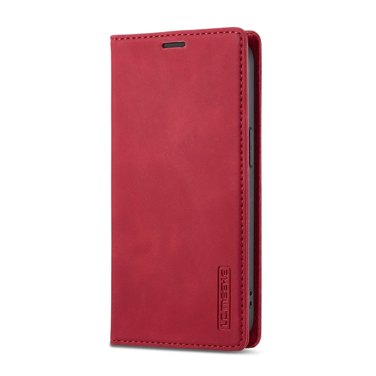 For iPhone 16e LC.IMEEKE Strong Magnetism Microfiber Leather Phone Case(Red) - iPhone 16e Cases by LC.IMEEKE | Online Shopping South Africa | PMC TechLife | Buy Now Pay Later Mobicred