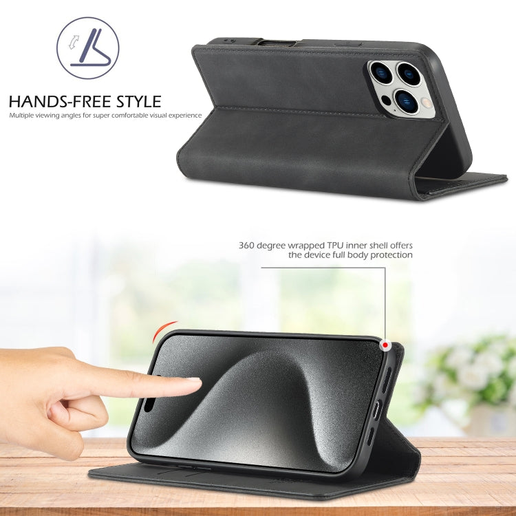 For iPhone 16 Pro Max LC.IMEEKE Strong Magnetism Microfiber Leather Phone Case(Black) - free shipping - PMC Jewellery - Order now!
