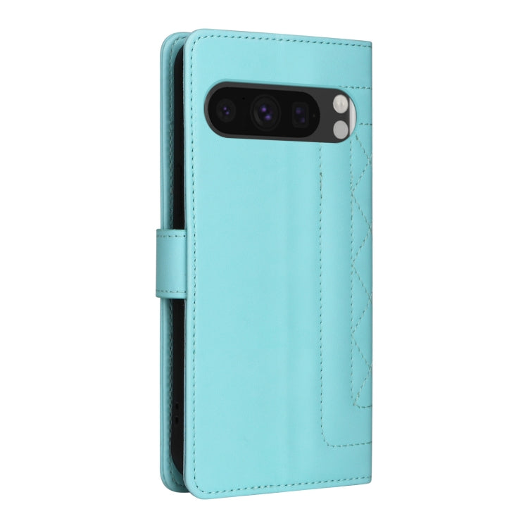 For Google Pixel 9 Diamond Lattice Leather Flip Phone Case(Mint Green) - Google Cases by PMC TechLife | Online Shopping South Africa | PMC TechLife | Buy Now Pay Later Mobicred