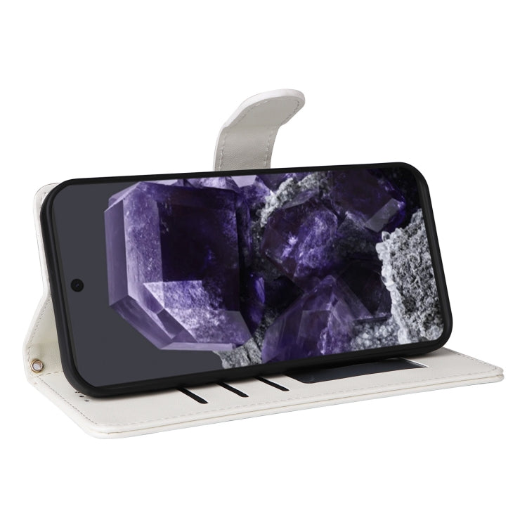 For Google Pixel 9 Pro Diamond Lattice Leather Flip Phone Case(White) - Google Cases by PMC TechLife | Online Shopping South Africa | PMC TechLife | Buy Now Pay Later Mobicred