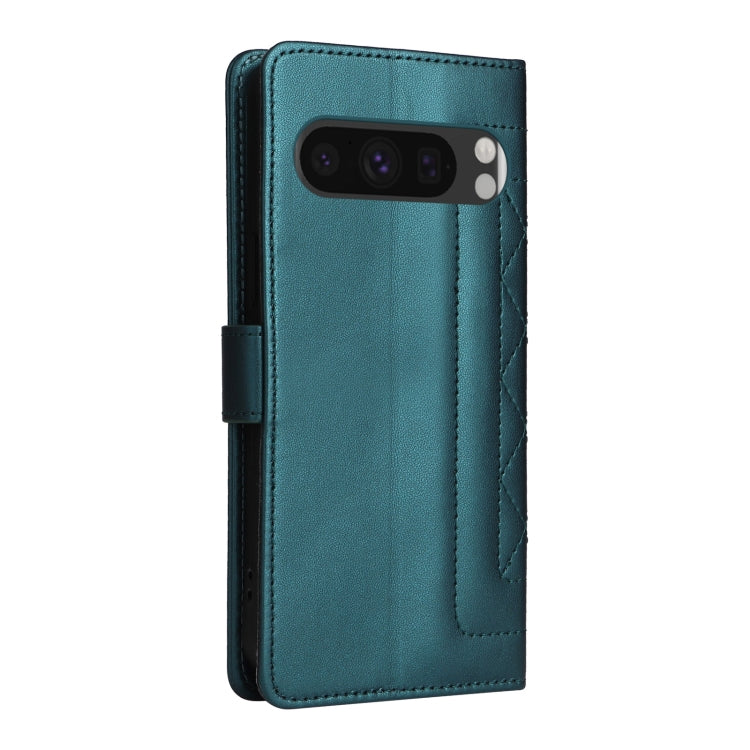 For Google Pixel 9 Pro Diamond Lattice Leather Flip Phone Case(Green) - Google Cases by PMC TechLife | Online Shopping South Africa | PMC TechLife | Buy Now Pay Later Mobicred