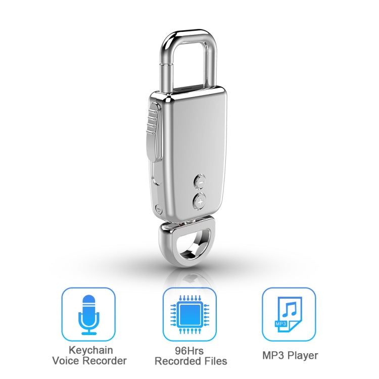 JNN S20 Zinc Alloy Keychain Voice Recorder, Memory:8GB(Silver) - free shipping - PMC TechLife - Order now!