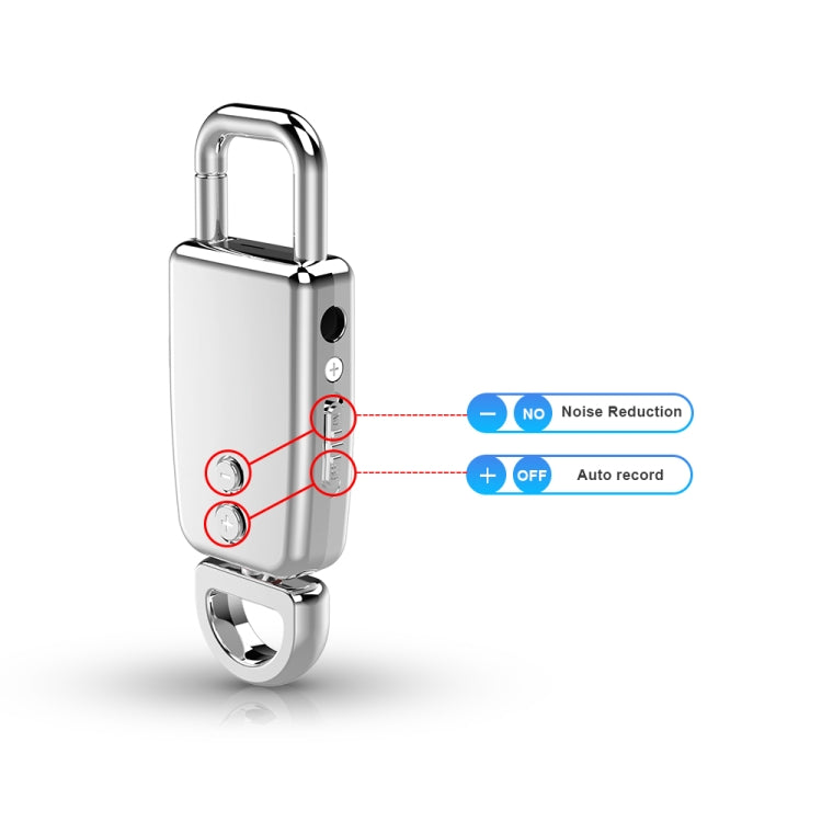JNN S20 Zinc Alloy Keychain Voice Recorder, Memory:32GB(Silver) - Other Style by JNN | Online Shopping South Africa | PMC TechLife | Buy Now Pay Later Mobicred