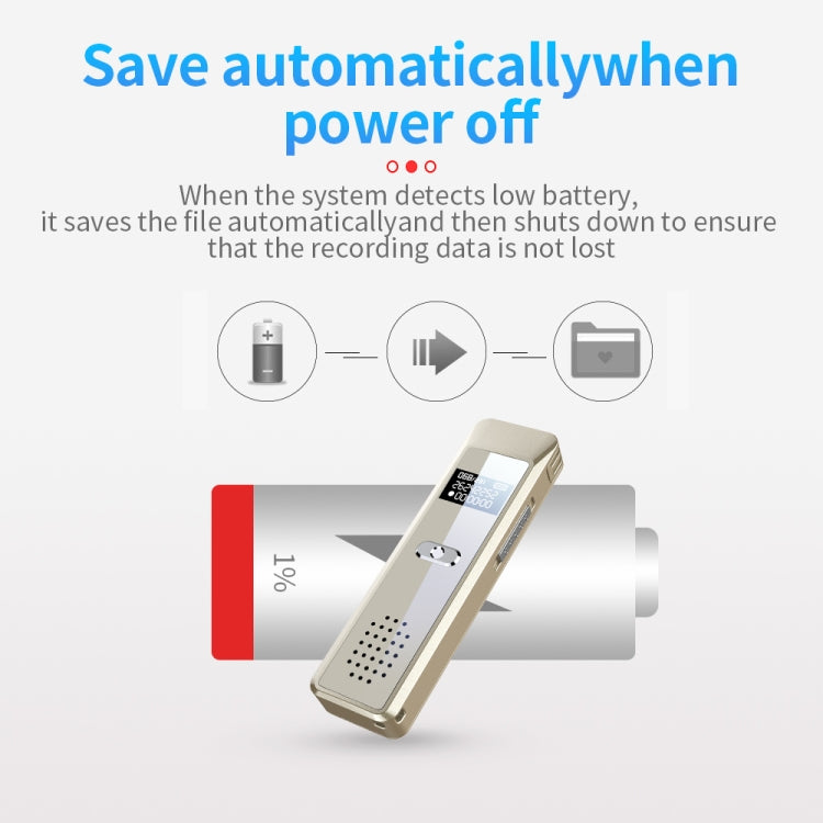 JNN Q7 Mini Portable Voice Recorder with OLED Screen, Memory:8GB(Gold) - free shipping - PMC TechLife - Order now!