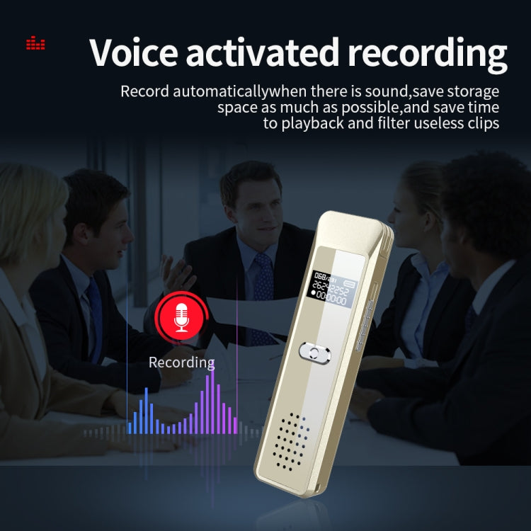 JNN Q7 Mini Portable Voice Recorder with OLED Screen, Memory:8GB(Gold) - free shipping - PMC TechLife - Order now!
