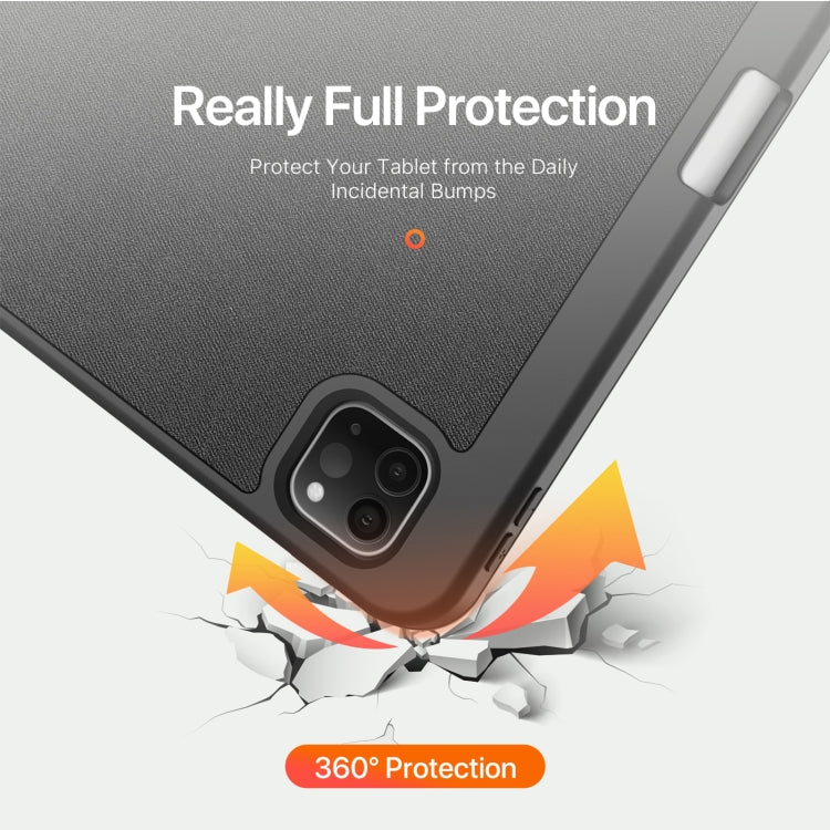 For iPad Pro 11 2024 DUX DUCIS Domo Series Cloth Texture Magnetic Leather Tablet Case(Black) - iPad Pro 11 2024 Cases by DUX DUCIS | Online Shopping South Africa | PMC TechLife | Buy Now Pay Later Mobicred