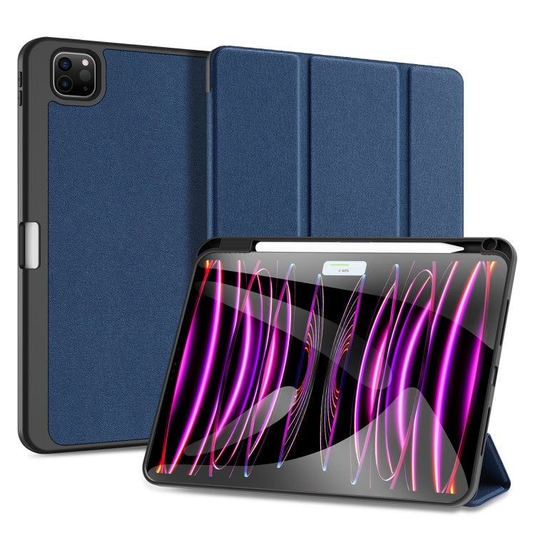 For iPad Pro 11 2024 DUX DUCIS Domo Series Cloth Texture Magnetic Leather Tablet Case(Blue) - iPad Pro 11 2024 Cases by DUX DUCIS | Online Shopping South Africa | PMC TechLife | Buy Now Pay Later Mobicred