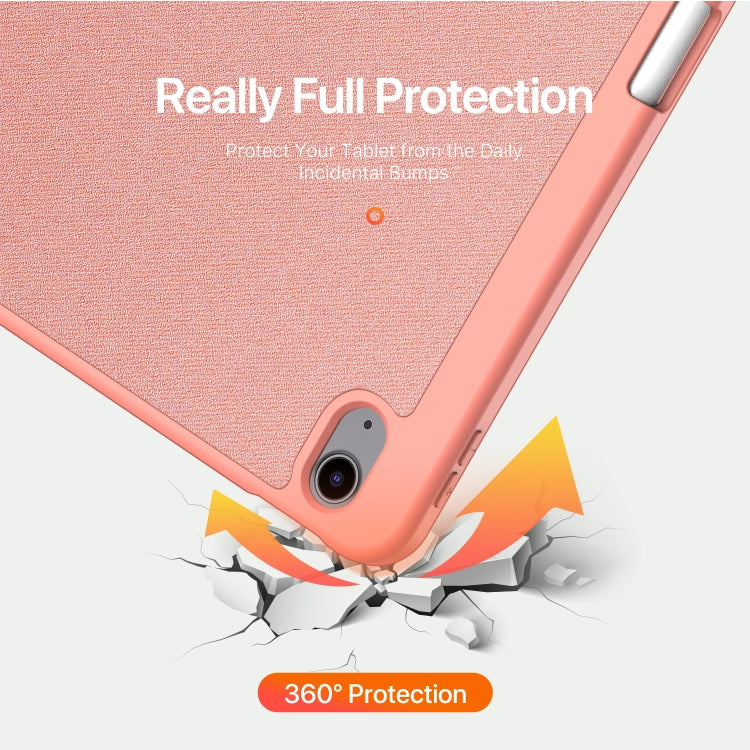 For iPad Air 13 2024 / 2025 DUX DUCIS Domo Series Cloth Texture Magnetic Leather Tablet Case(Pink) - free shipping - PMC TechLife - Order now!