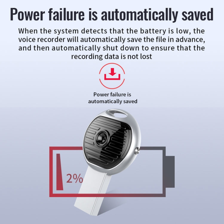 JNN S13 Zinc Alloy U-disk Voice Recorder, Memory:16GB(Silver) - free shipping - PMC TechLife - Order now!