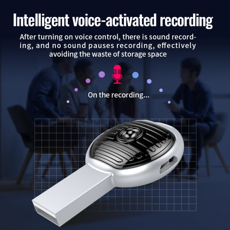 JNN S13 Zinc Alloy U-disk Voice Recorder, Memory:32GB(Silver) - U-Disk Recorder by JNN | Online Shopping South Africa | PMC TechLife | Buy Now Pay Later Mobicred