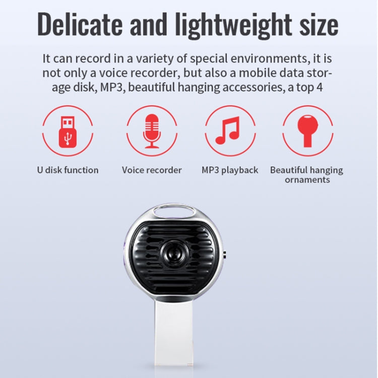 JNN S13 Zinc Alloy U-disk Voice Recorder, Memory:32GB(Silver) - U-Disk Recorder by JNN | Online Shopping South Africa | PMC TechLife | Buy Now Pay Later Mobicred