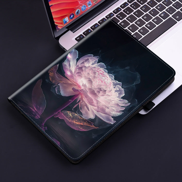 For iPad Air 13 2024 Crystal Texture Painted Leather Smart Tablet Case(Purple Peony) - iPad Air 13 2024 Cases by PMC TechLife | Online Shopping South Africa | PMC TechLife | Buy Now Pay Later Mobicred