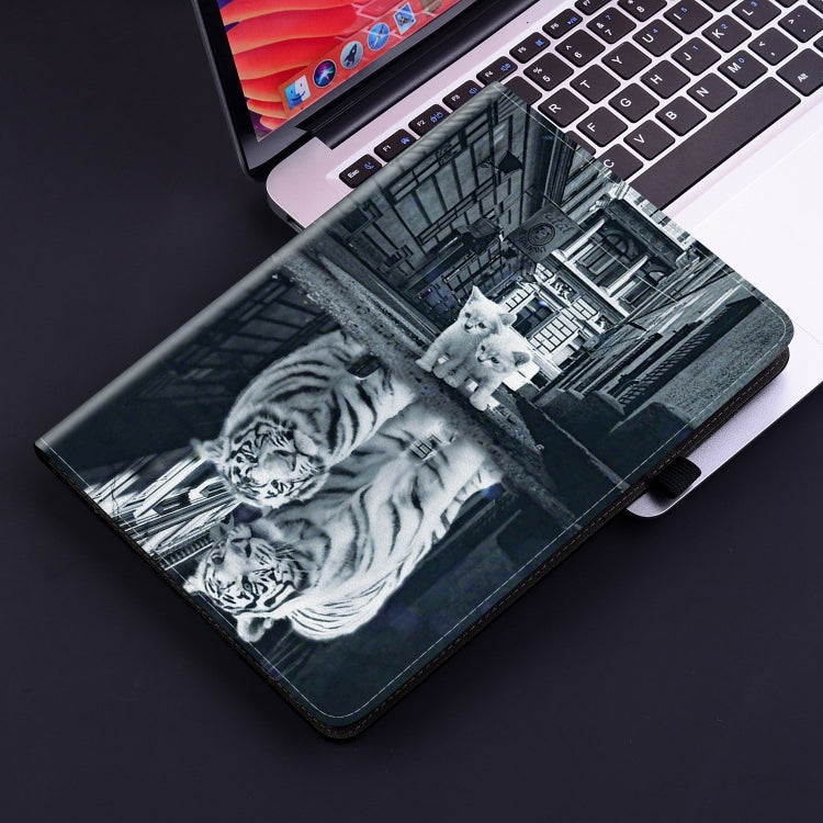 For iPad Air 11 2024 Crystal Texture Painted Leather Smart Tablet Case(Cat Reflection Tiger) - iPad Air 11 2024 Cases by PMC TechLife | Online Shopping South Africa | PMC TechLife | Buy Now Pay Later Mobicred
