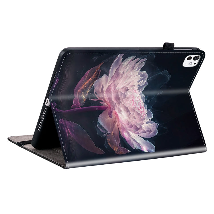For iPad Pro 11 2024 Crystal Texture Painted Leather Smart Tablet Case(Purple Peony) - iPad Pro 11 2024 Cases by PMC TechLife | Online Shopping South Africa | PMC TechLife | Buy Now Pay Later Mobicred