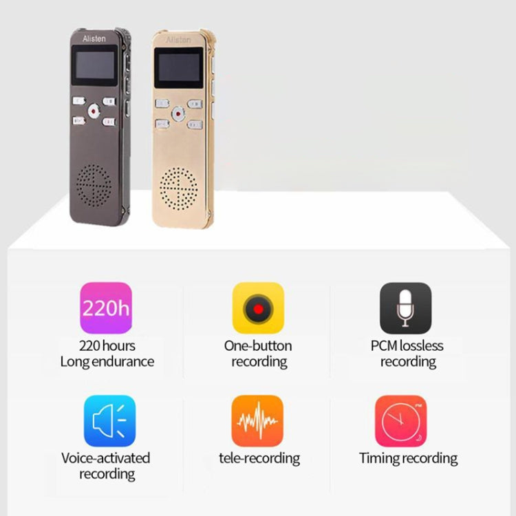 JNN X26 Mini Portable Voice Recorder with OLED Screen, Memory:8GB(Gold) - Recording Pen by JNN | Online Shopping South Africa | PMC TechLife | Buy Now Pay Later Mobicred