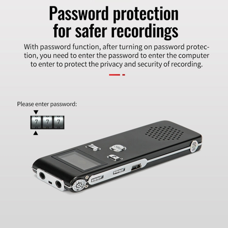 JNN X18 Mini Smart HD Noise Cancelling Voice Recorder, Memory:8GB(Black) - Recording Pen by JNN | Online Shopping South Africa | PMC TechLife | Buy Now Pay Later Mobicred