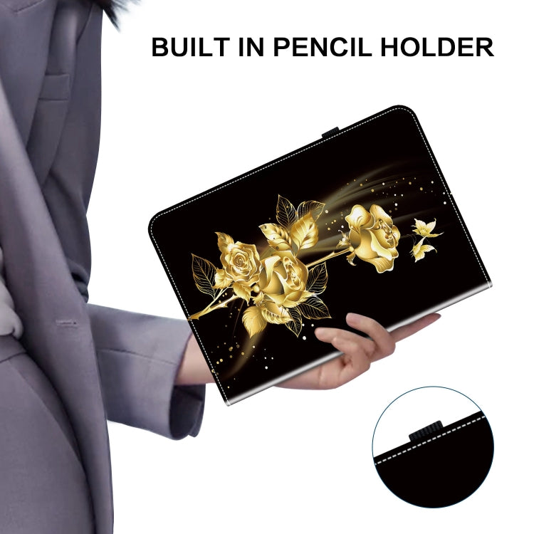 For Honor Pad X8 Pro / X9 2023 Crystal Texture Painted Leather Tablet Case(Gold Butterfly Rose) - Honor by PMC TechLife | Online Shopping South Africa | PMC TechLife | Buy Now Pay Later Mobicred