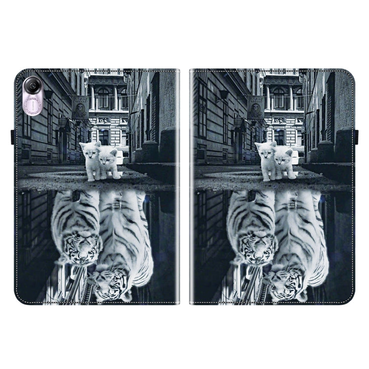 For Honor Pad X8 Pro / X9 2023 Crystal Texture Painted Leather Tablet Case(Cat Reflection Tiger) - free shipping - PMC TechLife - Order now!