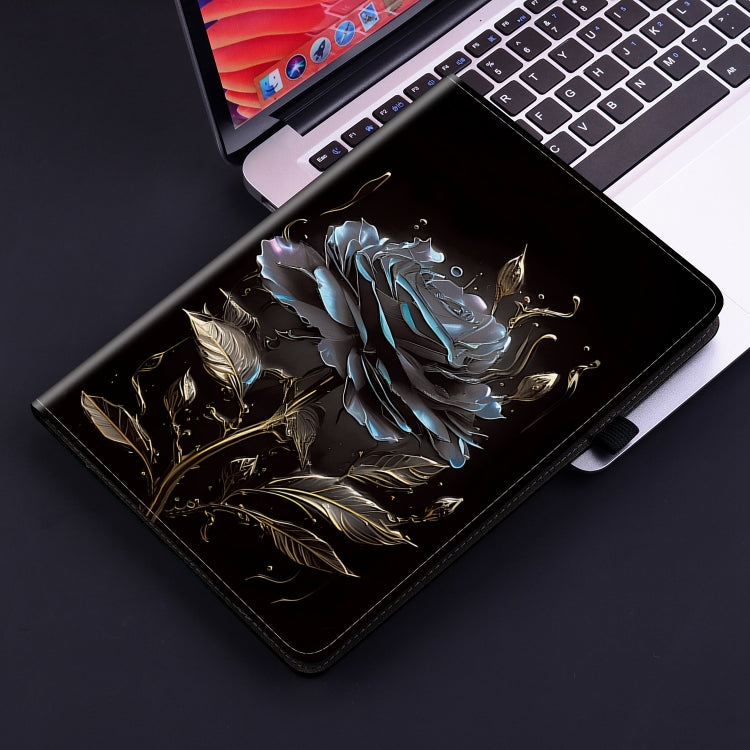 For Huawei MatePad SE 10.4 Crystal Texture Painted Leather Smart Tablet Case(Black Rose) - Huawei by PMC TechLife | Online Shopping South Africa | PMC TechLife | Buy Now Pay Later Mobicred