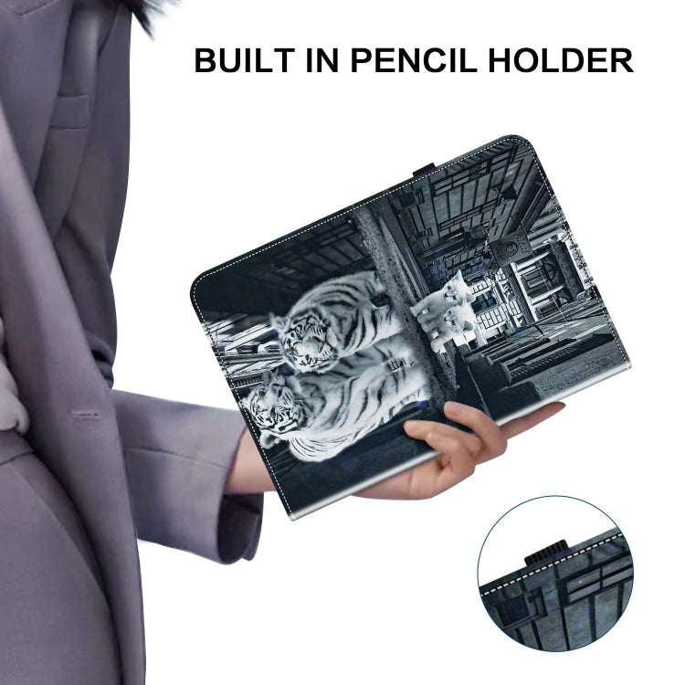 For Huawei MatePad SE 10.4 Crystal Texture Painted Leather Smart Tablet Case(Cat Reflection Tiger) - Huawei by PMC TechLife | Online Shopping South Africa | PMC TechLife | Buy Now Pay Later Mobicred
