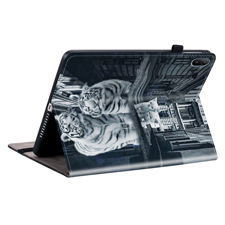 For Huawei MatePad SE 11 2024 Crystal Texture Painted Leather Smart Tablet Case(Cat Reflection Tiger) - Huawei by PMC TechLife | Online Shopping South Africa | PMC TechLife | Buy Now Pay Later Mobicred