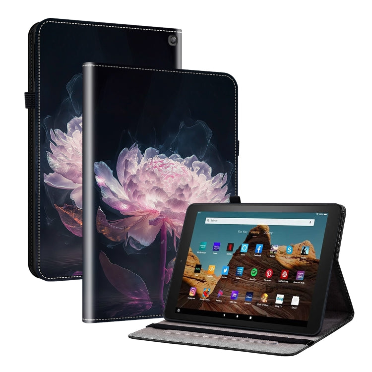 For Amazon Fire HD 10 2019/2017 Crystal Texture Painted Leather Smart Tablet Case(Purple Peony) - Amazon by PMC TechLife | Online Shopping South Africa | PMC TechLife | Buy Now Pay Later Mobicred