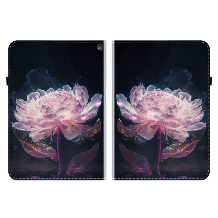 For Amazon Fire HD 10 2019/2017 Crystal Texture Painted Leather Smart Tablet Case(Purple Peony) - Amazon by PMC TechLife | Online Shopping South Africa | PMC TechLife | Buy Now Pay Later Mobicred