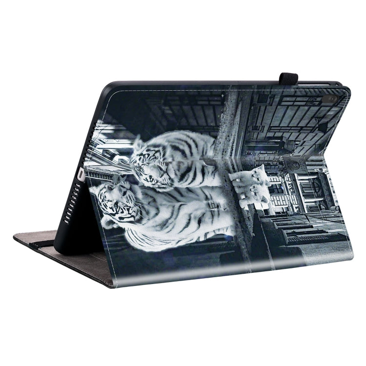 For Lenovo Tab M10 X605 / M10 HD X505 Crystal Texture Painted Leather Tablet Case(Cat Reflection Tiger) - Lenovo by PMC TechLife | Online Shopping South Africa | PMC TechLife | Buy Now Pay Later Mobicred